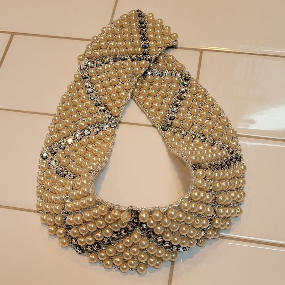 Vintage Rhinestone & Pearl Collar